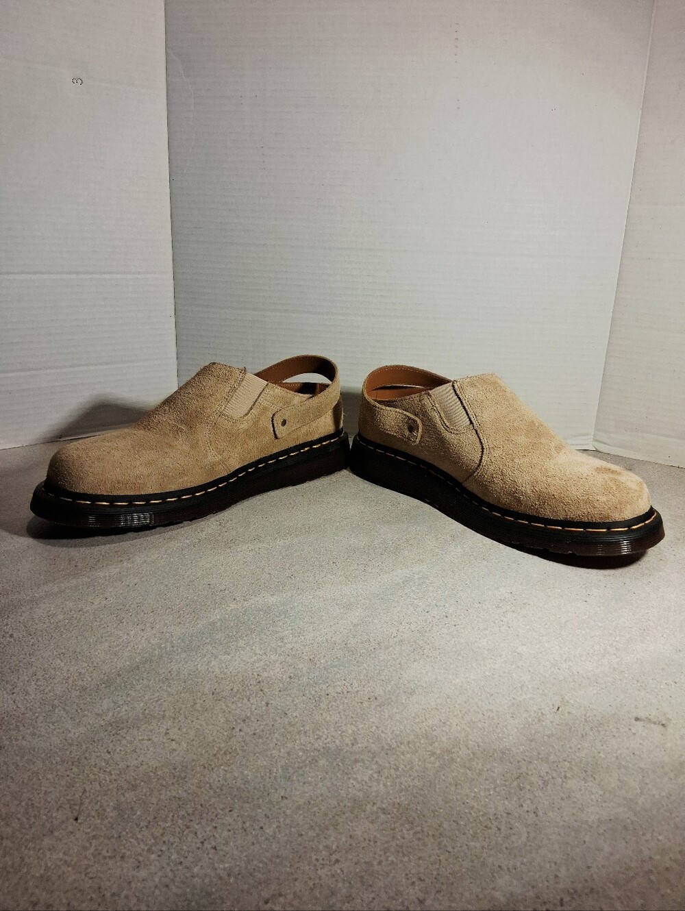 Dr Doc Martens Isham Beige Suede Mules Womans Sz. 11 - Picture 3 of 9